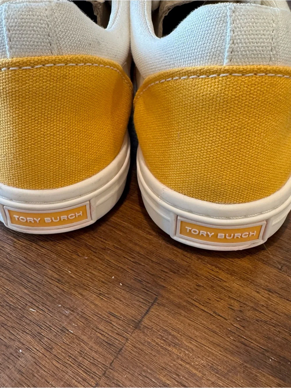 Tory Burch Classic Court Canvas Sneaker Ivory Canvas/Curry Yellow Size 8